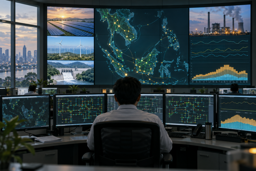 Electricity system operator monitoring Southeast Asia power generation